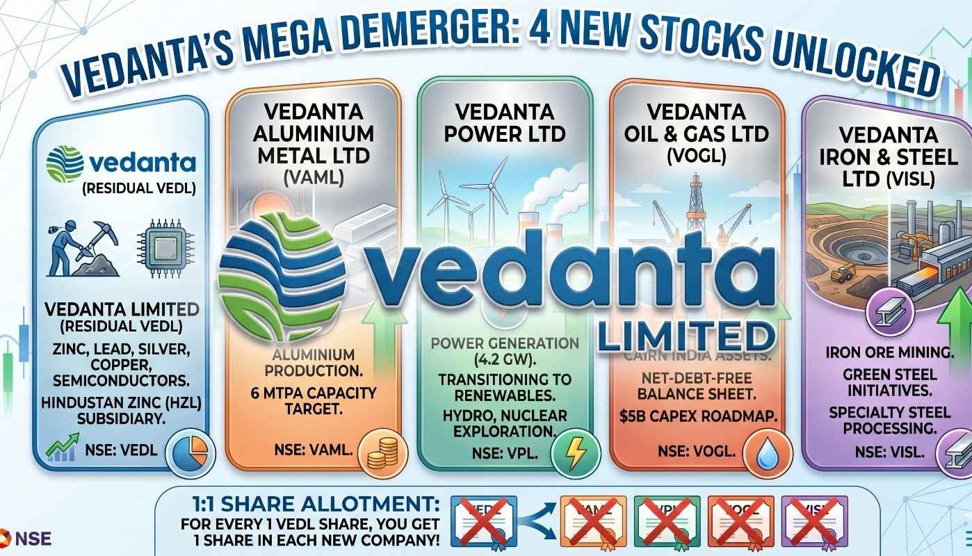 Vedanta Demerger: 4 New Stock Listings and Share Price Analysis